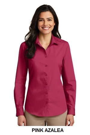 Port Authority Ladies Long Sleeve Carefree Poplin Shirt.  PORT A.  LW100